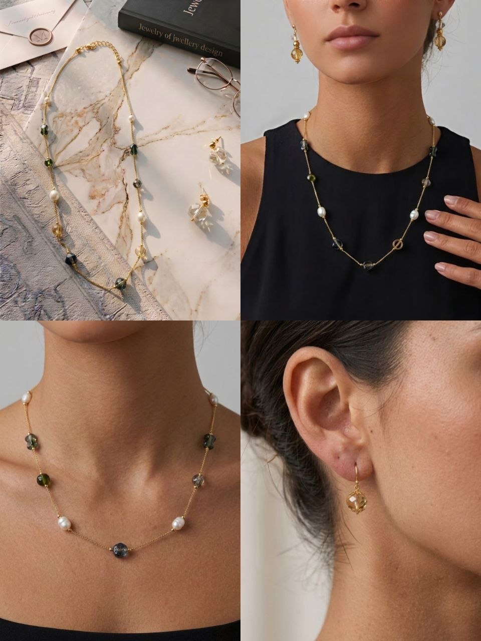 Crystal Bloom Necklace Set