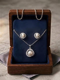 Silver Bloom Pendant Set