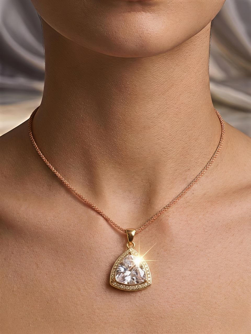 Luxe triangle pendant set