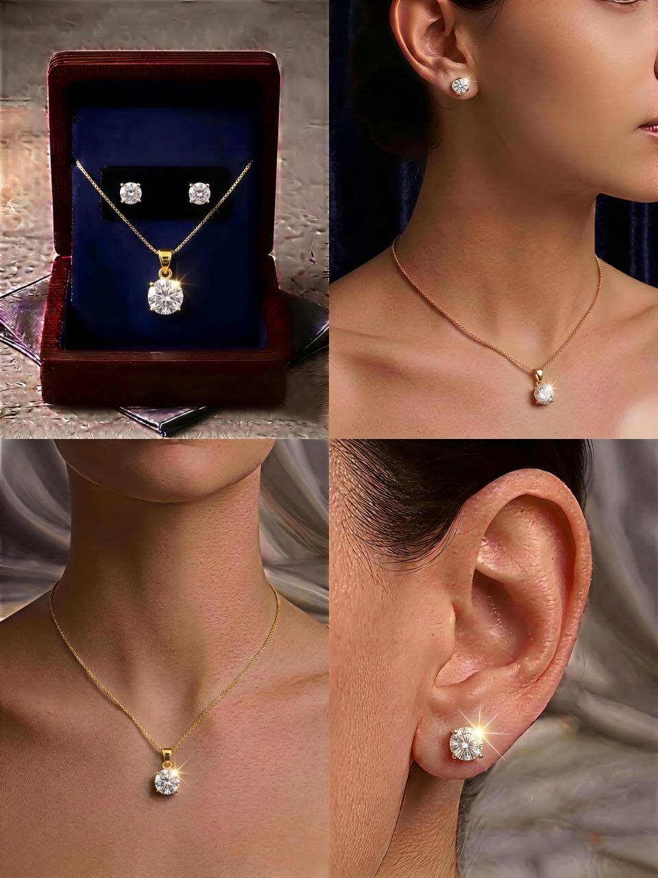 Nyra crystal pendant set