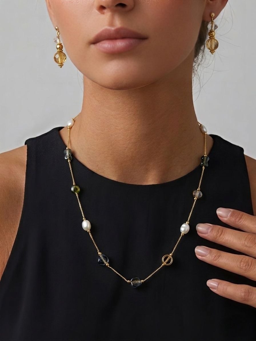 Crystal Bloom Necklace Set